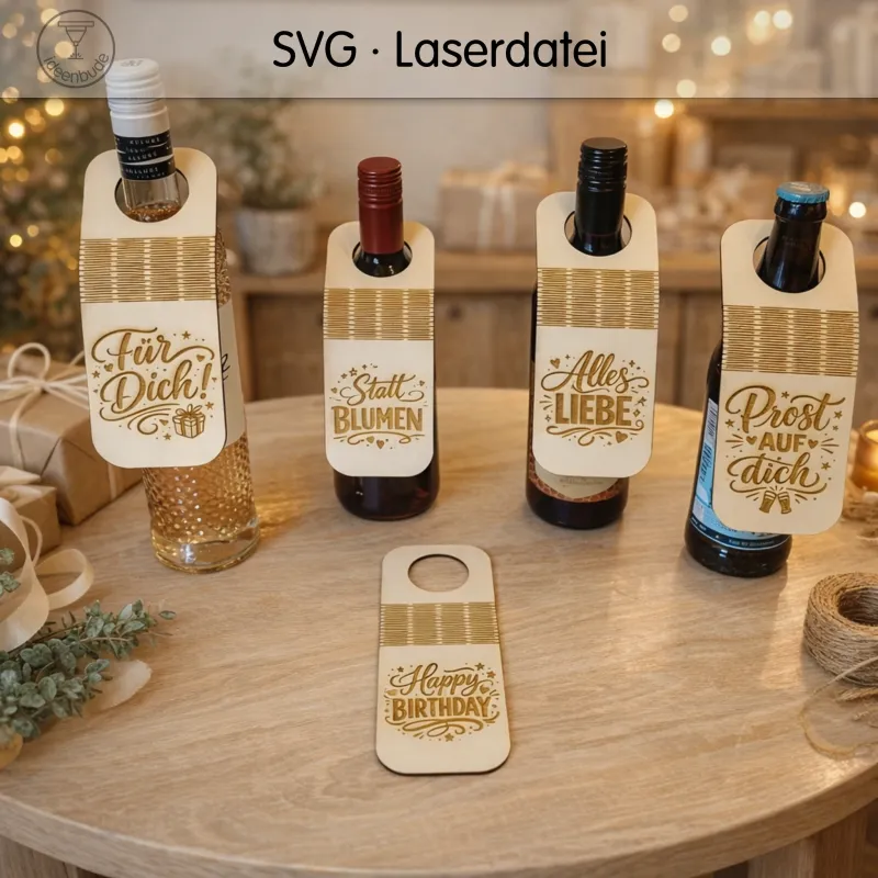 Flaschenanhänger mit Biegetechnik | Geschenkidee zum Geburtstag, Hochzeit oder Feiertag