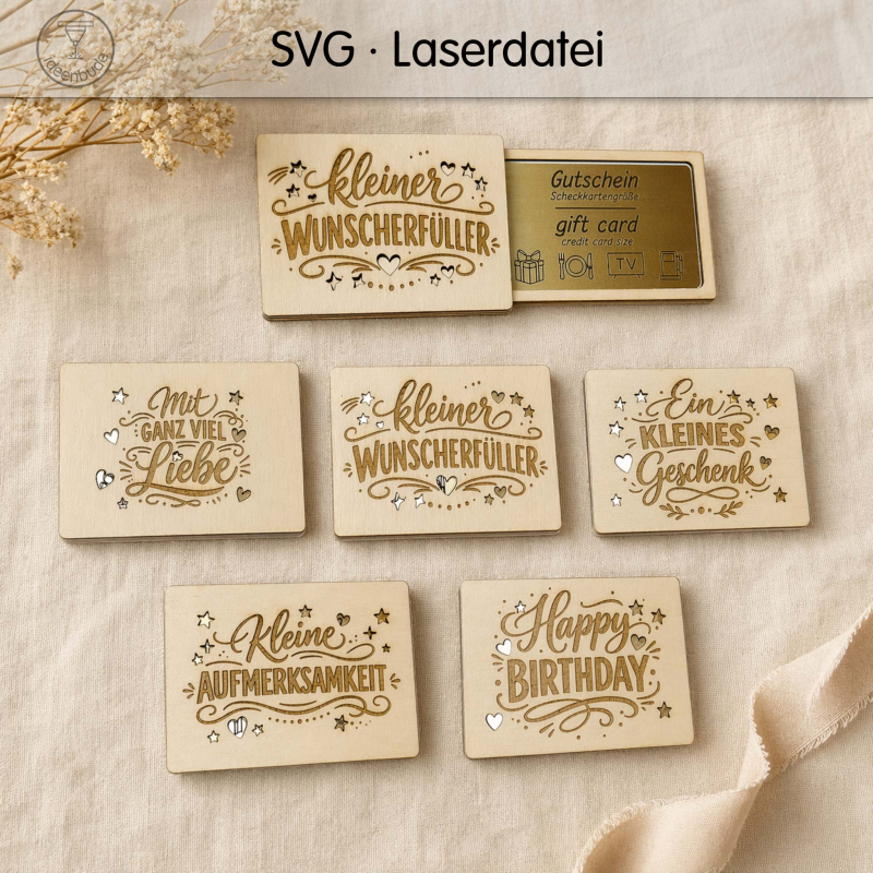 Geschenkverpackung für Gutscheinkarten (5 Stück im Set)