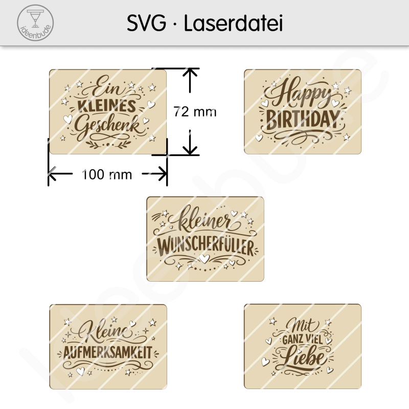 Geschenkverpackung für Gutscheinkarten (5 Stück im Set)