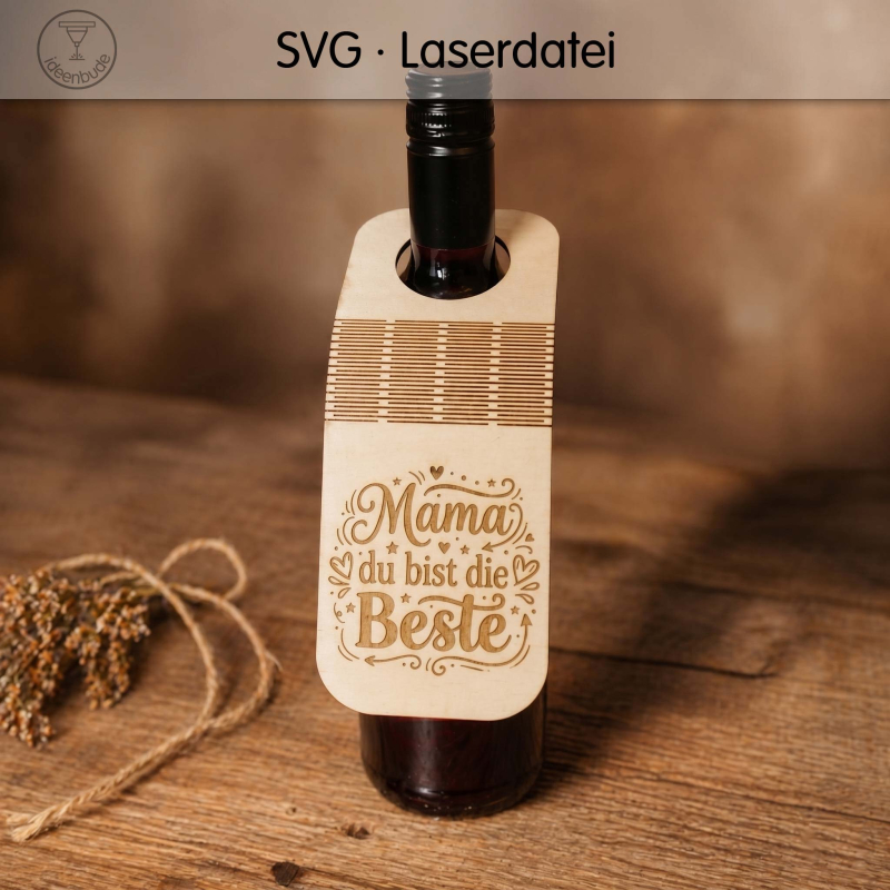 6 Flaschenanhänger für Muttertag mit Biegetechnik