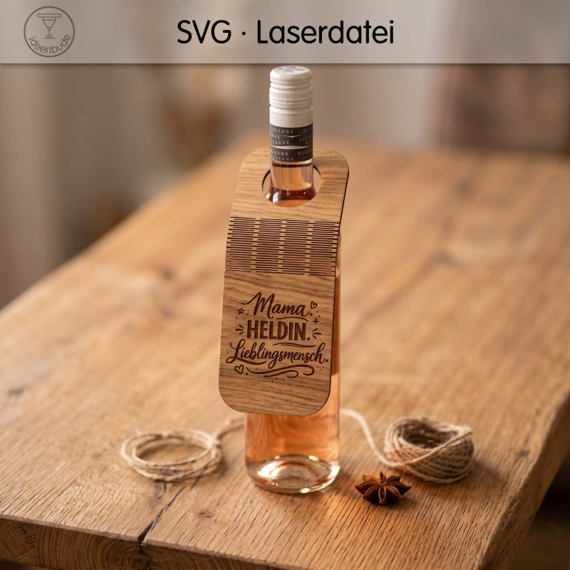 6 Flaschenanhänger für Muttertag mit Biegetechnik