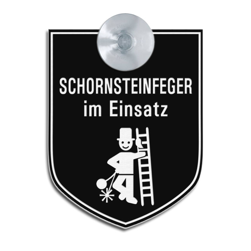 Schornsteinfeger mit Sauger